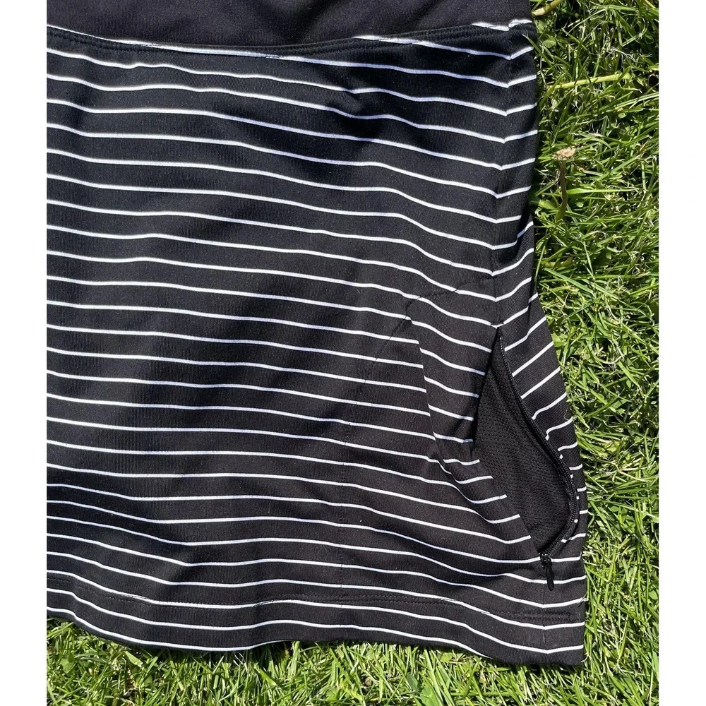 Athleta Skort Womens Small Black White Striped Athletic‎ Running Tennis Stretch